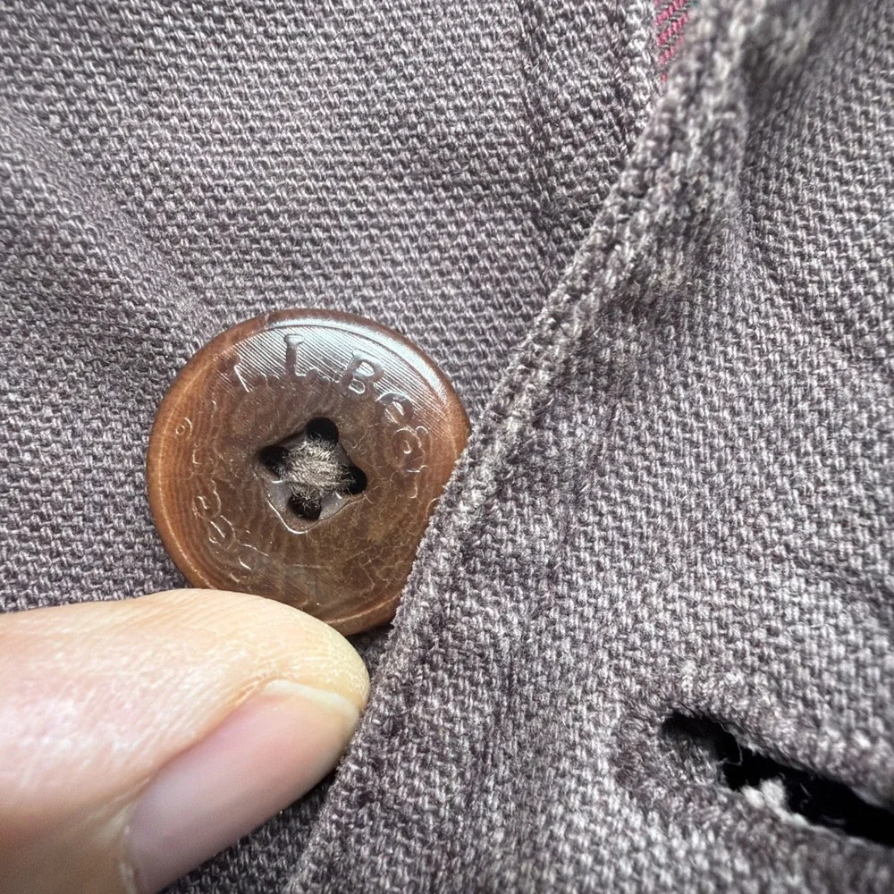 Vintage 90s L.L. Bean Field‎ Jacket Canvas Lined Corduroy Collar Men's Large
